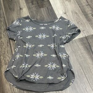 Gray Patterned Women's Top